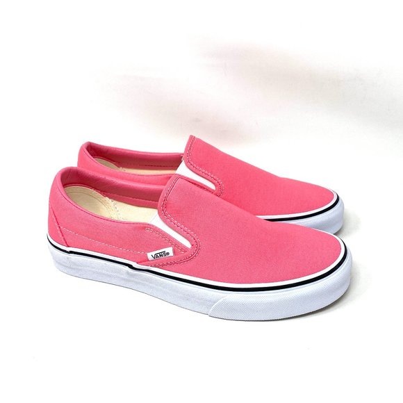 Vans Classic Slip On Pink Lemonade True White Canvas Womens Sneakers VN0A33TBUR1 - Picture 3 of 9